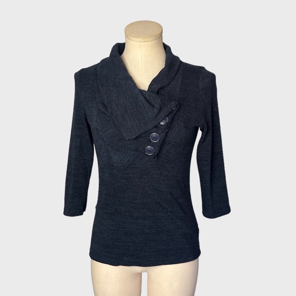 Forever 21 Crossover Wrapped Neck Sweater - M - Blue - Picture 6 of 6